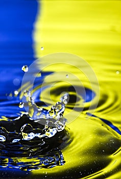 Close up view of a falling water drop