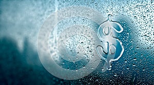 Water Drop Forming a Dollar Sign