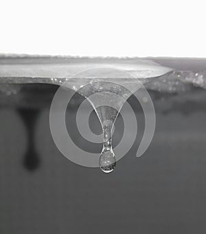 Water drop freezes into Ice