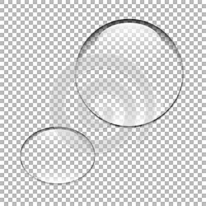 Water drop. Glass sphere. Bubble. Vector illustration