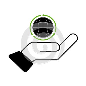 Hold On For Eco-Globe with Black Backdrop Icon