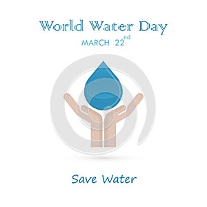 Water drop with human hand icon vector logo design template.