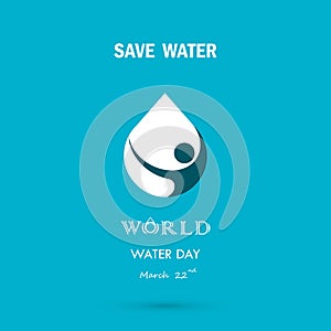 Water drop with human icon vector logo design template.World