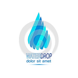 Water Drop Icon. Aqua logo. The symbol of the life.