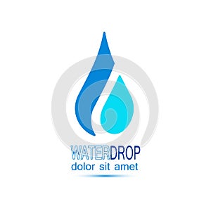 Water Drop Icon. Aqua logo. The symbol of the life.