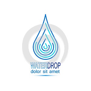 Water Drop Icon. Aqua logo. The symbol of the life.