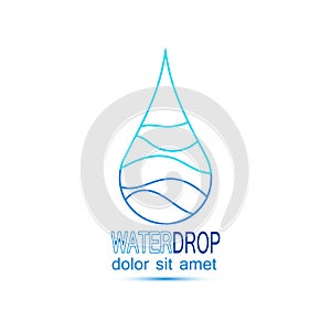 Water Drop Icon. Aqua logo. The symbol of the life.