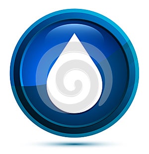 Water drop icon elegant blue round button illustration