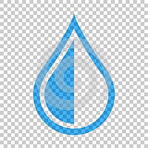 Water drop icon in flat style. Raindrop vector illustration on i