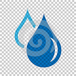 Water drop icon in flat style. Raindrop vector illustration on i