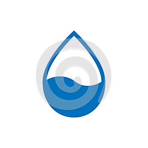 Water drop icon in flat style. Raindrop vector illustration on w