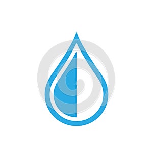 Water drop icon in flat style. Raindrop vector illustration on w