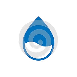 Water drop icon in flat style. Raindrop vector illustration on w