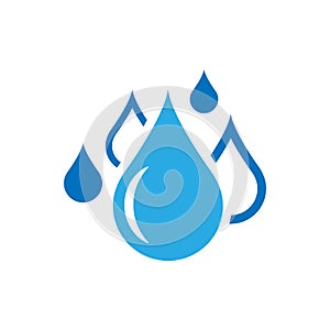 Water drop icon in flat style. Raindrop vector illustration on w