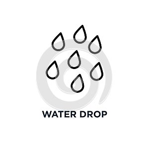 Water drop icon. Linear simple element illustration. Rain drops