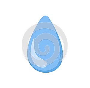 Water drop icon. Rain droplet, raindrop. Aqua blob, cold blue liquid falling down. Aquatic fluid, waterdrop leaking