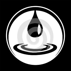 Water drop Icon - Symbol of the elements, simple and clean vector graphics, digital illustration