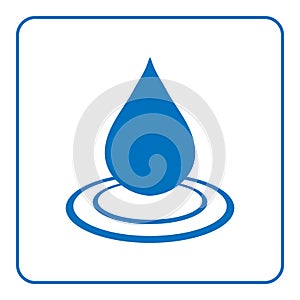 Water drop icon with wave 5 photo