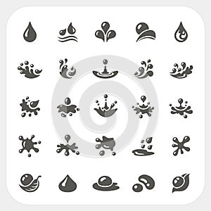 Water drop icons set