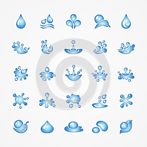 Water drop icons set photo