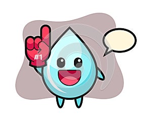 Water drop illustration cartoon with number 1 fans glove