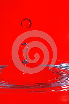 Water drop impact with water surface