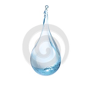 Water drop isolated on white background