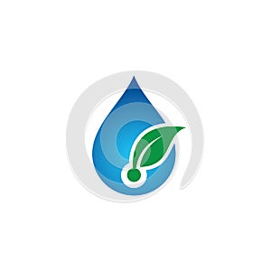 Water drop leaf eco logo