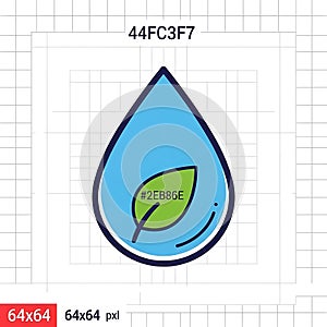 Eco-Friendly Water Drop with Leaf