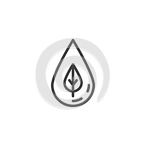 Water drop leaf outline icon