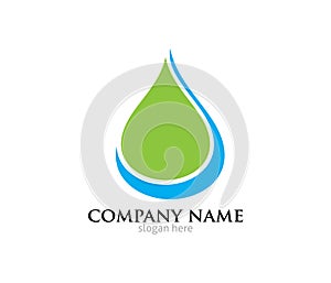 Water drop leaf pure source vector logo design