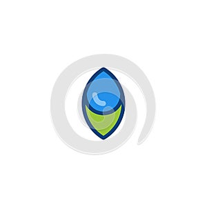 Water drop leaf. Vector logo icon template