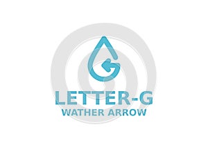 Water drop with letter G symbol logo design template.Vector