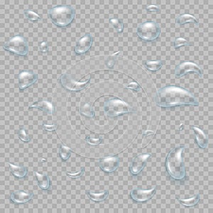 Water drop on light gray background. EPS 10