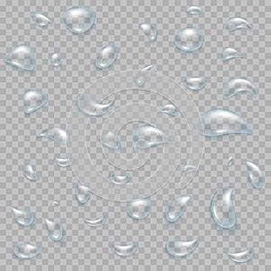 Water drop on light gray background. EPS 10