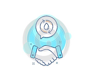 Water drop line icon. Recycle clean aqua sign. Vector