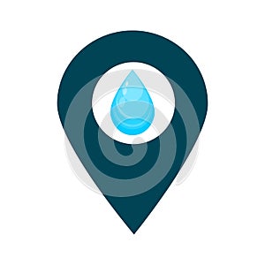 Water drop location map pin pointer icon. Element of map point for mobile concept and web apps. Icon for website design and app de