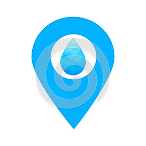 Water drop location map pin pointer icon. Element of map point for mobile concept and web apps. Icon for website design and app de