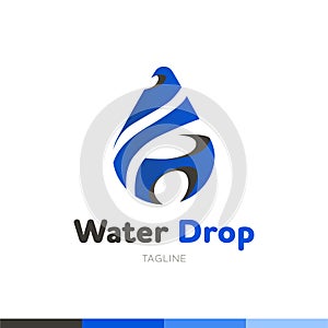 Water drop Logo abstract design vector template splash style. Wa