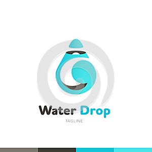 Water drop Logo abstract design vector template splash style. Wa