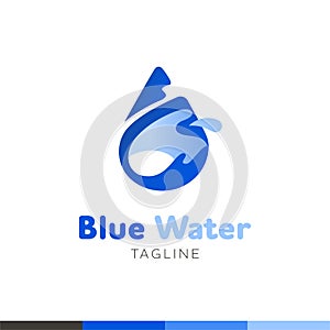 Water drop Logo abstract design vector template splash style. Wa