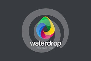 Water drop Logo design 3D vector. Waterdrop icon.