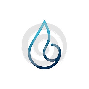 Water drop logo design with letter B shape.vector