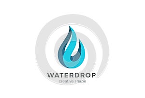 Water drop Logo design template. Wave concept.Waterdrop icon. Aqua droplet Logotype idea.