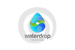 Water drop Logo design vector. Aqua droplet liquid