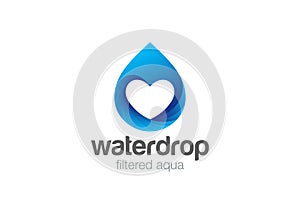 Water drop Logo vector. Aqua Filter Technology Dro