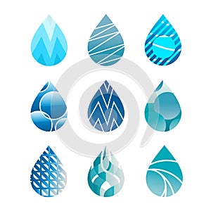 Water drop logo - vector icon set