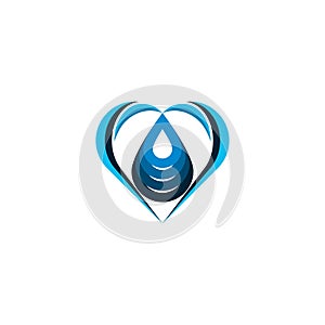 Water drop, love, hand care logo Ideas. Inspiration logo design. Template Vector Illustration. Isolated On White Background