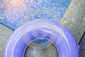 Water drop on part of purple ring pool