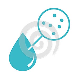 Water drop purity nature liquid blue silhouette style icon